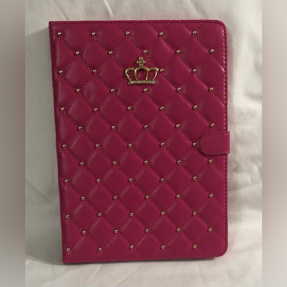 Quilted  Studded Crown Tablet Case for iPod pro 2024 mini 1-10th generation.10”